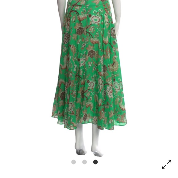 Cara Cara Green and Brown Floral Skirt medium - Picture 7 of 7